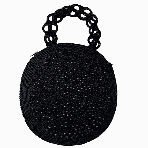 20’s Inspo Flapper Round Crochet Hand Beaded Purse - Picture 3 of 8
